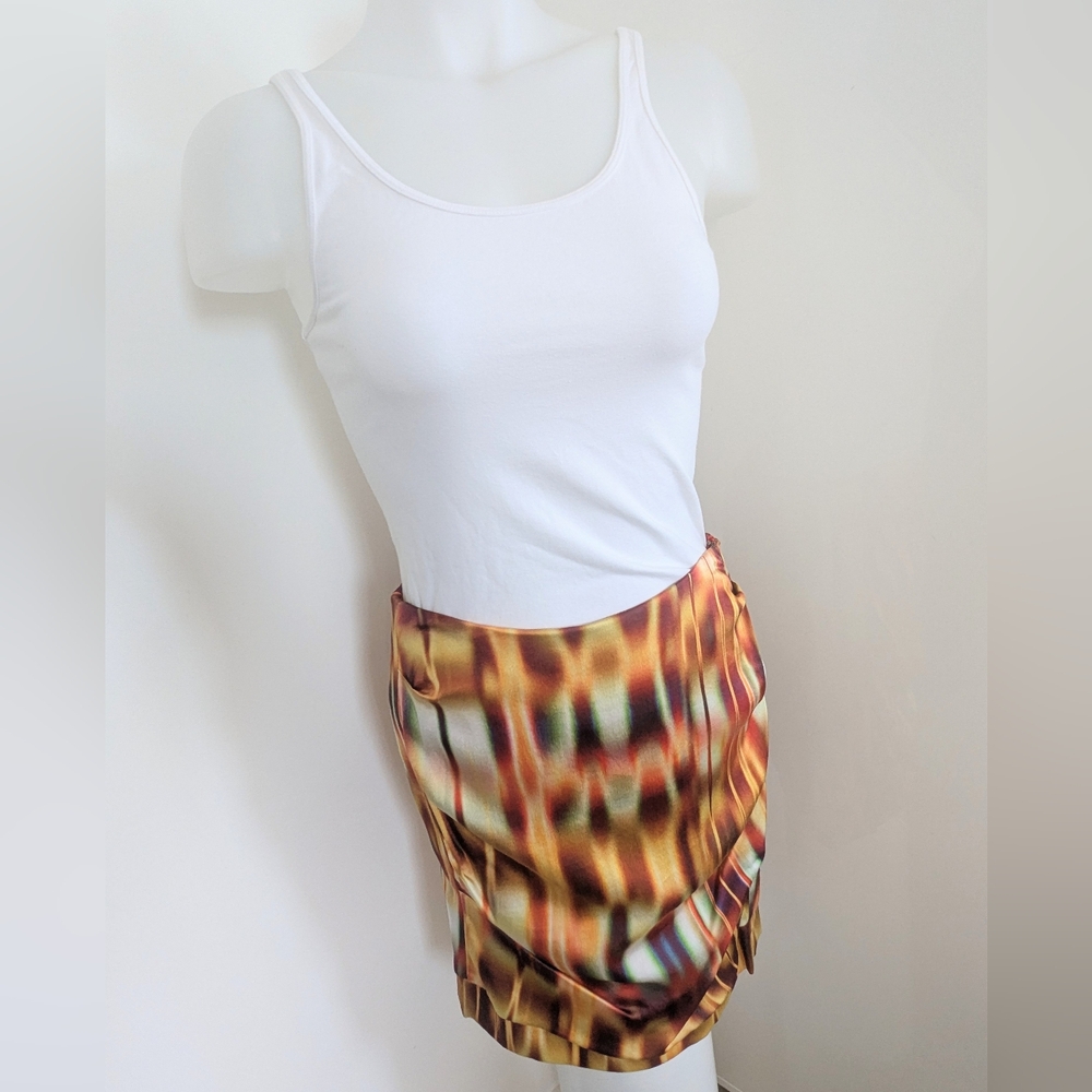 NICOLE MILLER  Multicolor Abstract Print Skirt; Size 4?